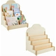 thumbnail image 1 of 2 juegos de expositor de tarjetas de felicitación de 4 niveles, expositor de pegatinas de madera, estante portátil para tarjetas, expositor de postales, organizador de joyas, 1 of 7