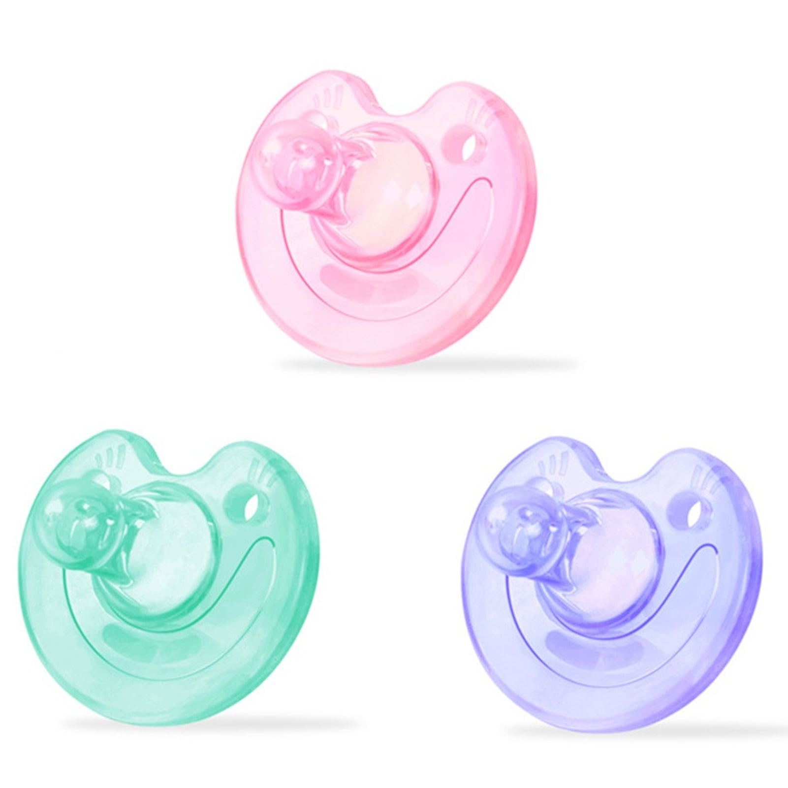 AkoaDa Baby Pacifier Soft Silicone Sleep Pacifier Natural Sucking 3 Pack