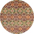 thumbnail image 1 of Ahgly Company Tapis Rond Abstrait Rouge pour Intérieur, 4 Pieds Rond, 1 of 6