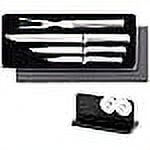 Rada Cutlery 4-piece Prepare Then Carve Knife Gift Set with Quick Edge Sharpener, Silver Handles
