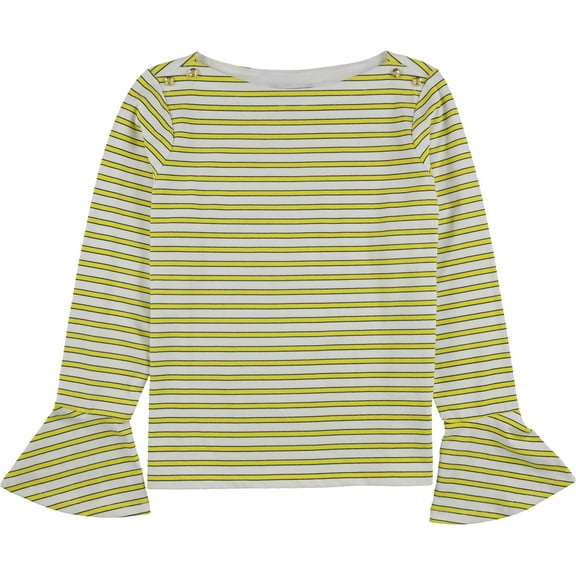 Ralph Lauren Womens Striped Pullover Blouse, Yellow, Petite, PXS