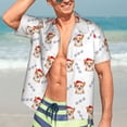 thumbnail image 7 of Honeii Corgi With Santa Claus Hat Print Men’s Hawaiian Shirt,Classic Button-Down Short Sleeve Shirt, for Beach, Vacation, and Outdoor Activities,Large, 7 of 7