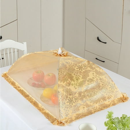 

Mingyiq Foldable Breathable Vintage Food Cover Umbrella Design Mesh Lace Table Cover