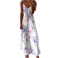 thumbnail image 2 of Nmnitkp Womens Plus Size Dress Summer Casual Bohemian Maxi Dress V-Neck Sleeveless Flowy Boho Floral Beach Long Dress with Pockets S-5XL, 2 of 5