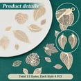thumbnail image 4 of 44pcs Filligree Leaf Charm 11 Style Gold Tree Charm Brass Monstera Pendants Hollow Maple Pendants for DIY Necklace Bracelet Earring Jewelry Making Keychain Bag Decoration, 4 of 6