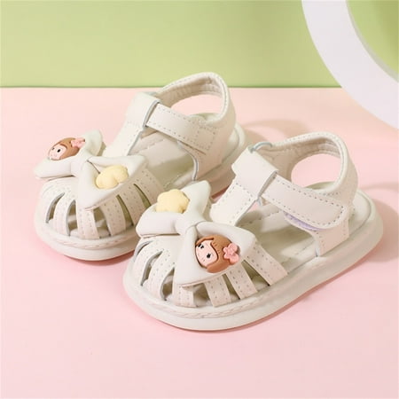 

Gubotare Sandals Baby Girl Fashion Kid s Soft Top Rubber Strap and Backstrap Summer Casual (White 6)