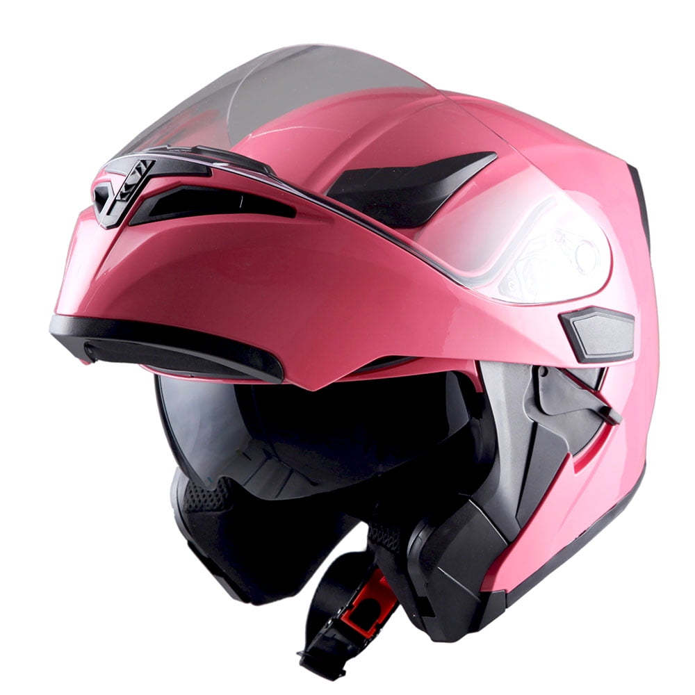 pink flip up motorcycle helmet