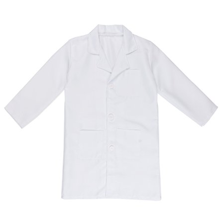 YONGHS Kids White Long Sleeves Lab Coat Uniform Doctor Surgeon Halloween Cosplay Costume