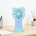 thumbnail image 1 of weibbin Mini Cat Shaped Handheld Fan with Colorful Lights USB Rechargeable Pocket Sized Portable Quiet Cooling, 1 of 5