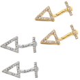 thumbnail image 3 of Pendientes colgantes Zulema de cristal de imitación triángulo dorado, 3 of 8