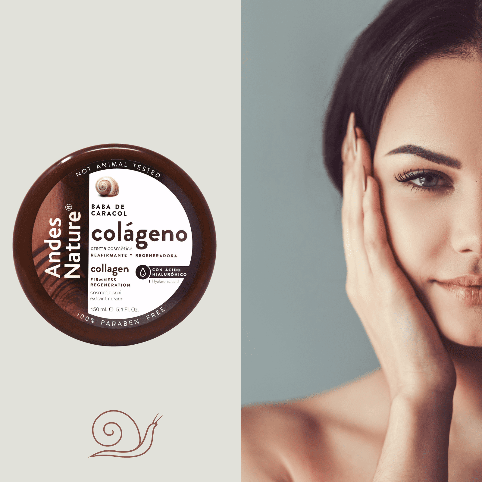 (2 pack) Andes Nature Caracol Cosmetic Snail Extract Cream, Facial Moisturizer, All Skin Types, 5.1 fl oz