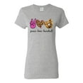 thumbnail image 1 of Peace Love Baseball Sports Womens Graphic T-Shirt, Heather Grey, X-Large, 1 of 5