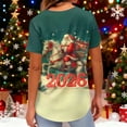 thumbnail image 4 of Garbnen Christmas Scrub Tops Women Print Plus Size Stretchy Santa Claus Print Nurse Uniforms with Pocket V Neck Short Sleeve Scrub Shirts for Women S-5XL, 4 of 5