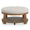 thumbnail image 2 of Furniture of America Brynn Tufted Ottoman Coffee Table, Natural Tone and Beige, 2 of 6