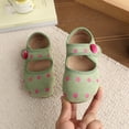 thumbnail image 2 of Xfvqtps Kids Polka Dot Flat Shoes Suede Soft Sole Hook and Loop Strap Mary Jane Style Casual Baby Walking Shoes, 2 of 9