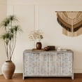 thumbnail image 4 of Tcbosik Farmhouse Style Buffet Sideboard, Retro Coffee Bar Cabinet with 4 Doors and Adjustable Shelves, Multipurpose Credenza for Kitchen Living Room (Natural Wood Wash), 4 of 9