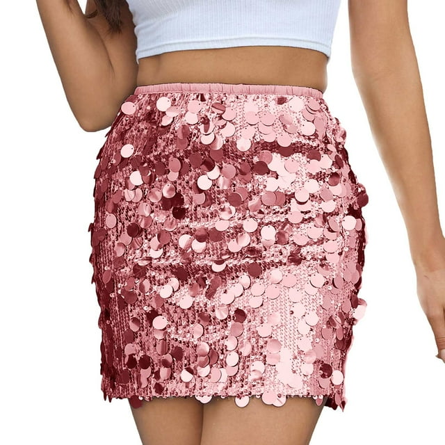 UANWENN Jupe à Sequins pour Femmes Jupe Moulante Extensible Soirée Mini Jupe Jupes pour Adolescentes Jupes pour Femmes Jupe Longue Jupe Midi Froncée Jupes Midi Jupes en Denim pour Femmes