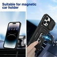 thumbnail image 5 of Case for iPhone 14 Pro Max 5G 2022, Slide Camera Cover & Magnetic 360°Rotatable Ring Kickstand Military Grade Heavy Duty Protection Shockproof Armor Case for iPhone 14 Pro Max 6.7 Inch - Black, 5 of 9