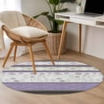 thumbnail image 4 of Round Rugs 4Ft, Purple Geometric Round Area Rug Washable Indoor Throw Carpet, Stripes Boho Spring Flowers Country Rural Soft Non Slip Circle Rug for Kitchen Nursery Room Home Decor Aesthetic, 4 of 8