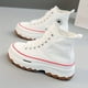 thumbnail image 1 of Zapatos De Lona De Caña Alta Para Mujer, Zapatillas Clásicas Con Cordones Y Plataforma, Zapatos Para Exteriores Para Mujer Que Combinan Con Todo, 1 of 3