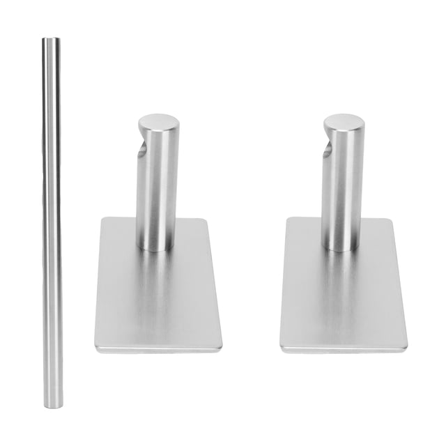 Toallero autoadhesivo de acero inoxidable con base para baño y cocina.