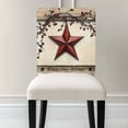 thumbnail image 3 of Farmhouse American Country Star Berries Vintage Wood Grain Chair Covers Set of 6 Chair Back Covers Stretch Removable Washable Chairs Slipcovers Chair Protector for Dining Room Kitchen Party Decor, 3 of 5