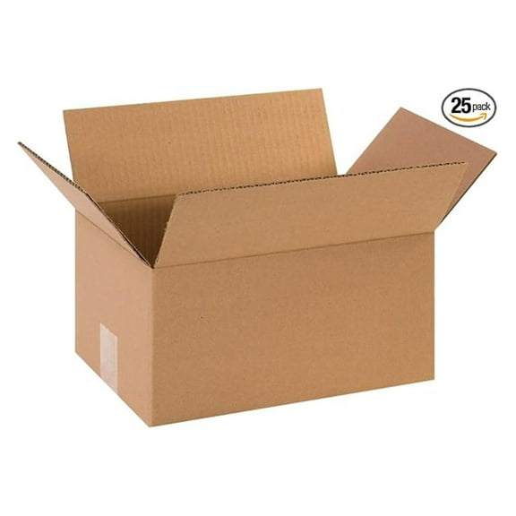 12x8x6 Corrugated Cardboard Boxes - 25 Pack - Small Shipping Boxes for Moving, Packaging, Storage - 65lb Capacity - Made in USA
