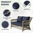 thumbnail image 3 of Kimunuk Outdoor Loveseat Cushion Set, 46" x 26" x 5" Waterproof Patio Furniture Cushions for Couch Bench Swing, Navy, 3 of 6