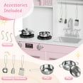 thumbnail image 6 of Arlopu Kids Pretend Play Kitchen, Interactive Wooden Cooking Toys Set w/ Lights & Sounds, Pink, 6 of 9