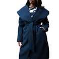 thumbnail image 2 of Rebdolls Women's Plus Size Wide Collar Belted Coat - Black - Medium, 2 of 2