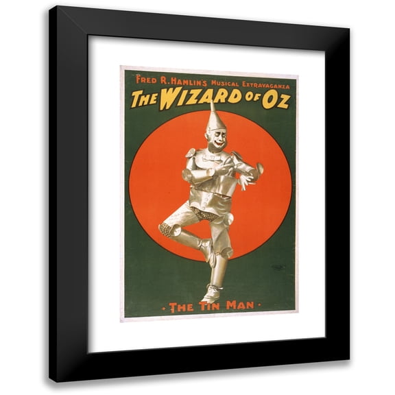 U.S. Lithograph Co. 11x14 Black Modern Framed Museum Art Print Titled - Fred R. Hamlin's Musical Extravaganza, the Wizard of Oz (1903)