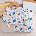 thumbnail image 2 of masbird Boys Girls Pajamas 2 Pieces Pajama Set Long Soft & Cute for Kids Jmmies Clothes Fall Winter Sleepwear for 6-24 Months 2 3 4 5 6 7 8 9 T Children(Sky Blue,3-4 Y), 2 of 4