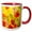 Red/White, variant on 3drose, Red Yellow N Orange Floral Party, 15oz Two-tone Red Mug
