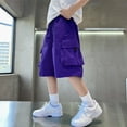 thumbnail image 2 of THDHVS Boys Athletic Shorts,Shorts for Boys,Boys' Charge Cargo Short Purple 4-5 Years, 2 of 5