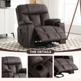 thumbnail image 2 of Bonzy Home Rocker Recliner Chair with Swivel Base, Massage & Heat, 2 Cup Holders – Comfortable Recliner for Living Room, Bedroom, Office, 2 of 7