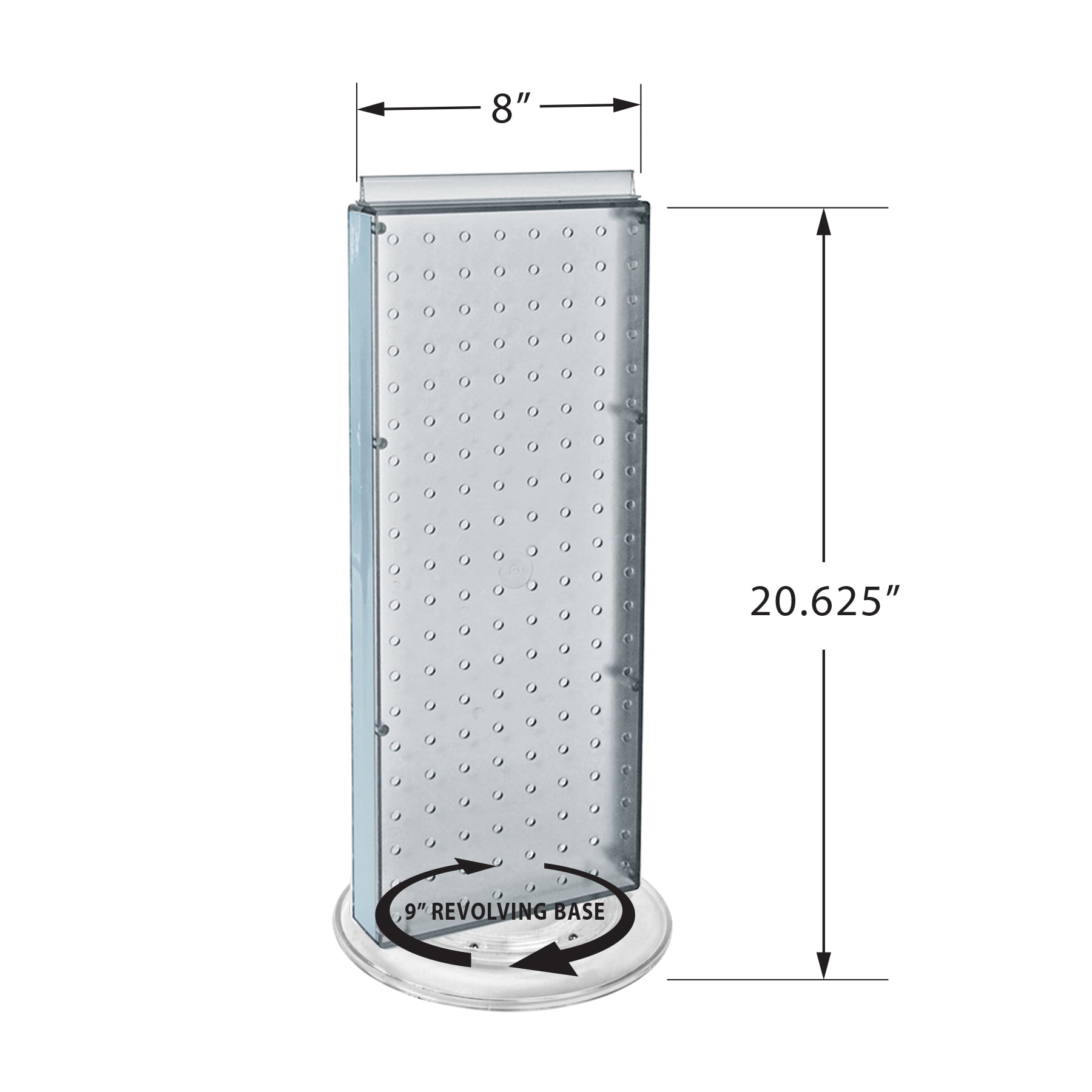 Revolving 8"W x 20.625"H Pegboard Counter Display