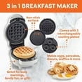 thumbnail image 2 of MasterChef 3-in-1 Mini Breakfast Maker- Make Eggs, Pancakes, Donuts, & Waffles and More in One Appliance! 3 Removable Non-Stick Cooking Plates for Easy Cleaning & Storing, 2 of 5