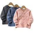 thumbnail image 2 of LYMAYTER Kids Boys Girls Winter Jacket Youth Square Solid Color Outerwear for 4-13T Toddler Liner Thickened Cotton Jacket, 2 of 8