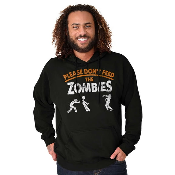 Please Don’t Feed the Zombies Unisex Plus Fleece Graphic Hoodie Brisco Brands 2X
