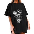 thumbnail image 1 of Blusa de manga corta de verano con estampado de sol y luna gótica vintage para mujer Pompotops hfajkhk140809, 1 of 9