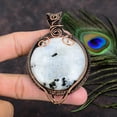 thumbnail image 2 of Natural Rainbow Moonstone Gemstone Copper Wire Wrap Gift Pendant 3.47, 2 of 4