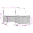 thumbnail image 4 of vidaXL 3 Piece Garden Lounge Set with Cushions Black Poly Rattan, 4 of 5