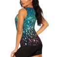 thumbnail image 3 of Fotbe Colorful Rainbow Glitter Blusas Sin Mangas para Mujer – Estilo Casual, Corte Suelto, Slim-Fit, Cuello Redondo Deportivo, Tops de Verano para Gimnasio y Yoga-X-Large, 3 of 7