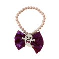 thumbnail image 4 of Collar para gato y perro Fernando ajustable elegante con dije de lazo violeta, 4 of 8