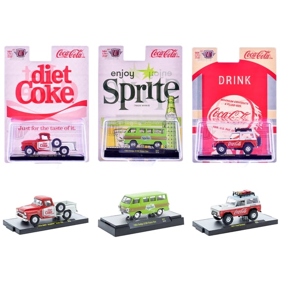 "Sodas" Set of 3 pieces Release 57 Limited Edition to 10000 pieces Worldwide 1/64 Diecast Model Cars by M2 Machines