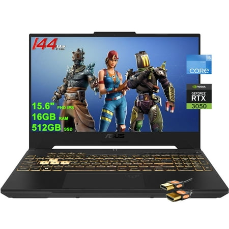 ASUS TUF F15 Gaming Laptop 15.6" FHD IPS 144Hz (MUX Switch + Optimus) Intel 12-core i5-12500H (Beats i7-11800H) 16GB RAM 512GB SSD GeForce RTX 3050 Backlit Thunderbolt4 USB-C Win11 w/ICP Accessory