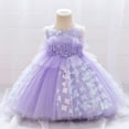 thumbnail image 2 of KDFJPTH Toddler Girl Purple Comfort Party Ball Gown Princess Dress 6 Months-12 Months, 2 of 4