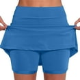 thumbnail image 2 of CFLVAEK Workout Skirts for Women Plus Size High Waisted Skorts Shorts Solid Color Tennis Skirts Solid Color Leggings Shorts Blue XXL, 2 of 5