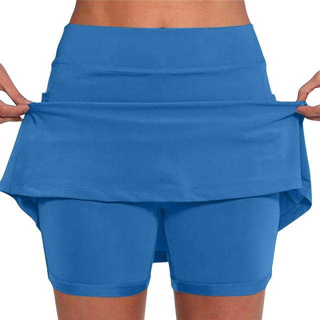 QIPOPIQ Jupe-Short de Performance Active pour Femmes Jupe Légère pour Course Tennis Golf Entraînement Sports Liquidation