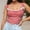 Red, variant on Gingham Lace Trim Tank Top for All Seasons Featuring Square Neck and Spaghetti Straps Versatile Cropped Style for Everyday and Going Out Blue S
